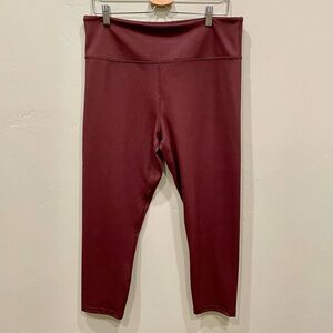 Zyia Active Burgundy Red Ankle Leggings - Size: 20